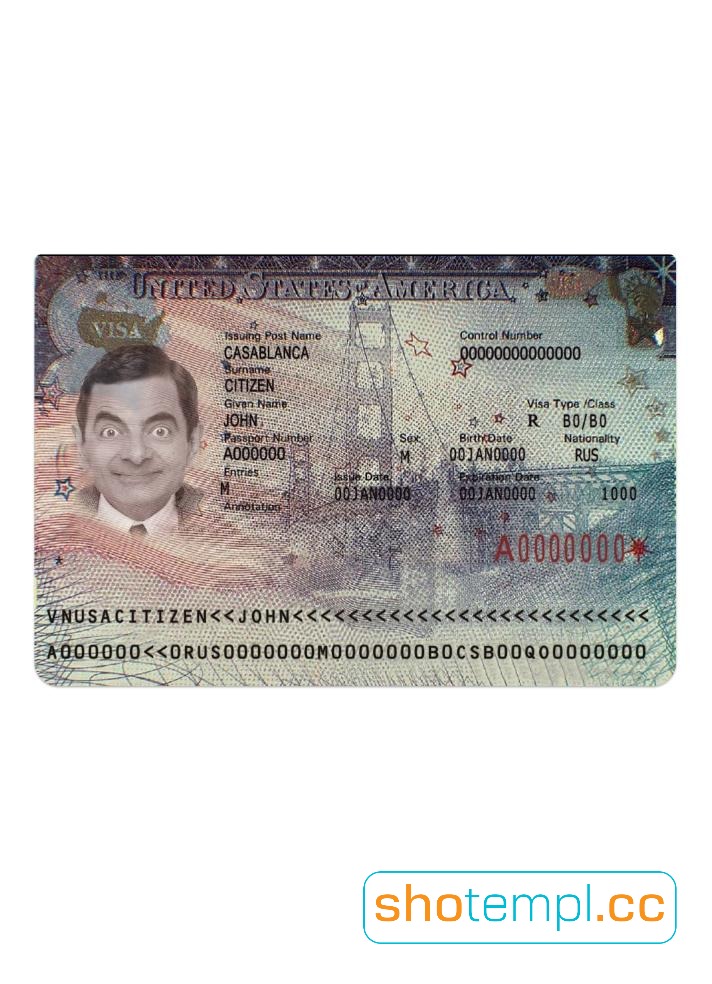 USA Visa PSD Template